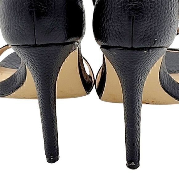 Saks Black Leather Heels 5.5 - Picture 4 of 9